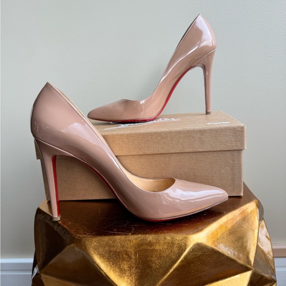 Christian Louboutin Pigalle 100 Patent Nude Shoes, Size 40 (US 9) - Picture 4 of 17